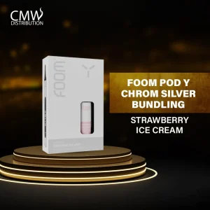 Foom Pod Y Chrome Silver Bundling Liquid Strawberry Ice Crea