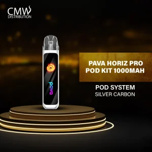 PAVA Horiz Pro Pod Kit 1000mAh Authentic Silver Carbon